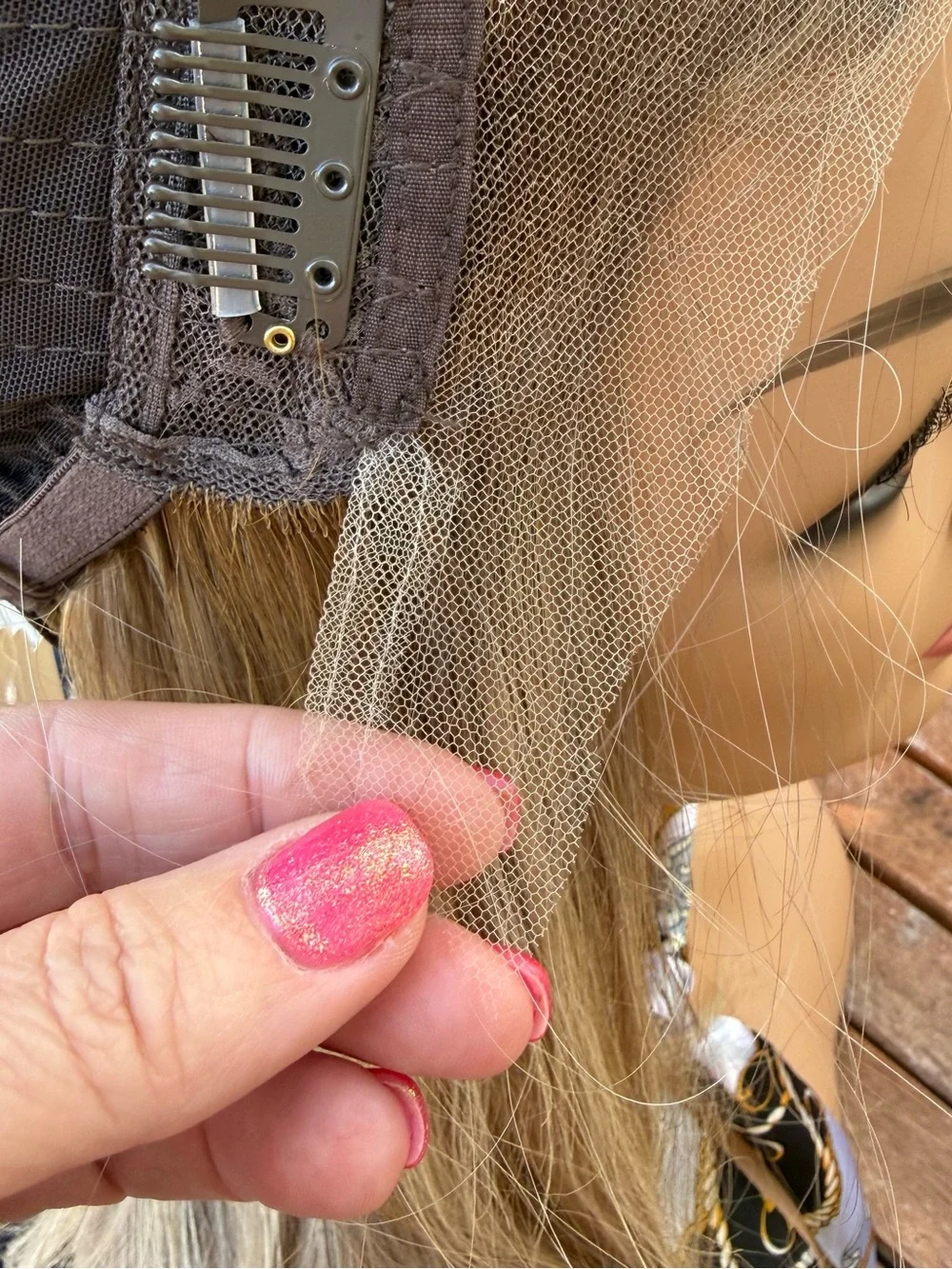 Blonde human hair Long Straight Lace Front Wig in Ash Blonde with Dark Roots